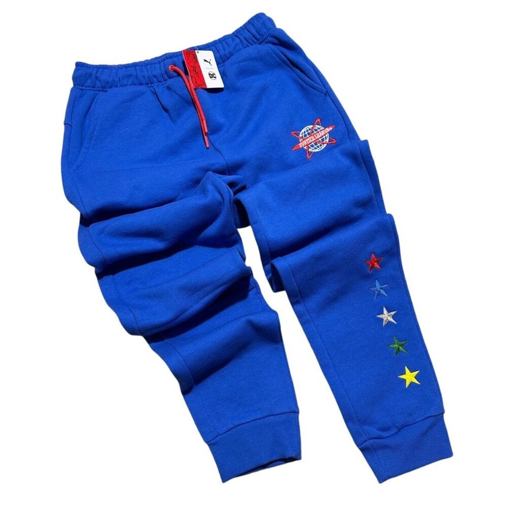 PUMA X DC Youth Boys Size XL Blue Justice League Fleece Pants Joggers